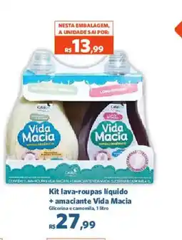 Sam's Club Kit lava-roupas liquido + amaciante Vida Macia oferta