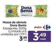 Carrefour Dona benta - massa de sêmola oferta