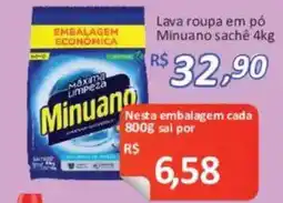 Supermercados Savegnago Lava roupa em pó Minuano sachê oferta