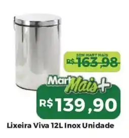 Mart Minas Lixeira viva 12l inox unidade oferta