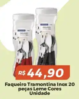 Mart Minas Faqueiro Tramontina Inox 20 peças Leme Cores oferta