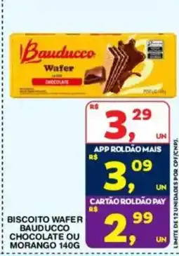 Roldão Biscoito wafer bauducco chocolate ou morango oferta