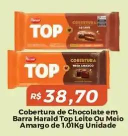 Mart Minas Cobertura de Chocolate em Barra Harald Top Leite Ou Meio Amargo oferta