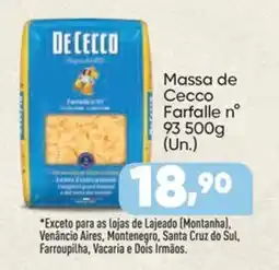 Imec Supermercados Massa de Cecco Farfalle n° 93 oferta