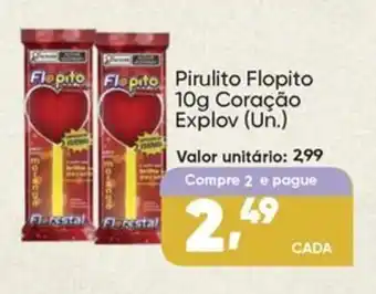 Pirulito Flopito 10g Coração Explov