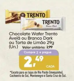 Imec Supermercados Chocolate wafer trento avelã ou branco dark ou torta de limão oferta
