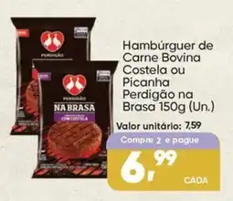 Imec Supermercados Hambúrguer de Carne Bovina Costela ou Picanha Perdigão na Brasa oferta