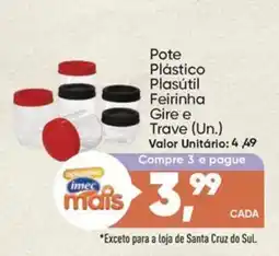 Imec Supermercados Pote Plástico Plasútil Feirinha Gire e Trave oferta