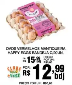 Supermercados Alvorada ovos vermelhos mantiqueira happy eggs bandeja c/20un. oferta
