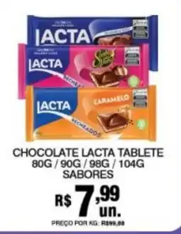 Supermercados Alvorada Chocolate lacta tablete oferta