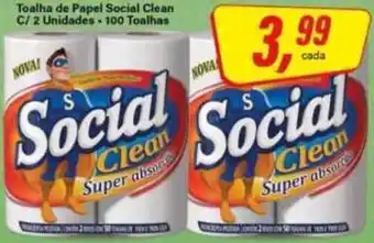 Rede Supermarket Toalha de papel social clean oferta