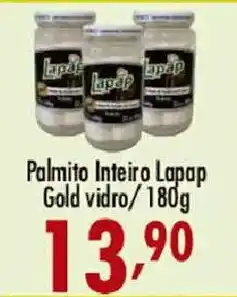 Confiança Supermercados Palmito Inteiro Lapap Gold vidro oferta
