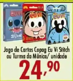 Confiança Supermercados Jogo de Cartas Copag Eu Vi Stitch ou Turma da Mônica oferta