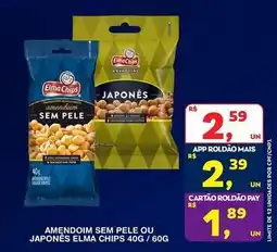 Roldão Elma chips - amendoim sem pele ou japones oferta
