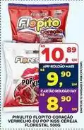 Roldão Florestal - pirulito flopito coraç.o vermelho ou pop kiss céreja oferta