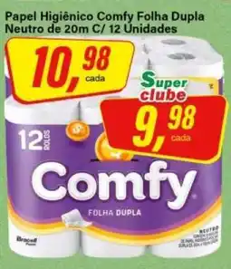 Rede Supermarket Papel Higiênico Comfy Folha Dupla Neutro de 20m C/ 12 Unidades oferta