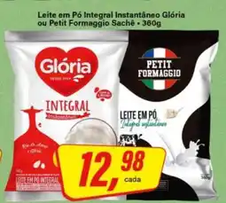 Rede Supermarket Leite em Pó Integral Instantâneo Glória ou Petit Formaggio Sachê oferta