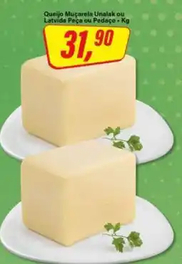 Rede Supermarket Queijo Muçarela Unalak ou Latvida oferta