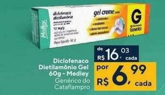 Drogaria Coop Diclofenaco Dietilamônio Gel Medley Genérico Do Cataflampro oferta