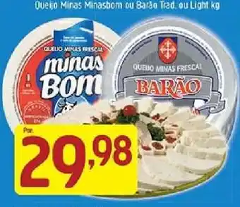 Supermercados Guanabara Queijo Minas Minasbom ou Barão Trad. ou Light kg oferta