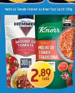 Supermercados Guanabara Molho de Tomate Hemmer ou Knorr Trad. Sachê 300g oferta