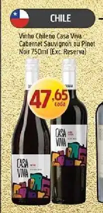 Supermercados Guanabara Vinho Chileno Casa Viva oferta
