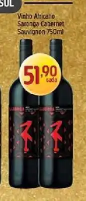 Supermercados Guanabara Vinho Africano Saronga Cabernet Sauvignon 750ml oferta