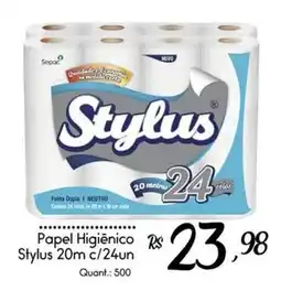 Giassi Supermercados Papel Higiênico Stylus 20m c/24un oferta