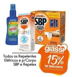 Giassi Supermercados Todos os Repelentes Elétricos e p/Corpo SBP e Repelex oferta