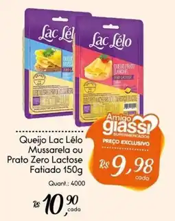 Giassi Supermercados Queijo Lac Lélo Mussarela ou Prato Zero Lactose Fatiado oferta