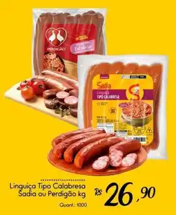 Giassi Supermercados Linguiça tipo calabresa sadia ou perdigão kg oferta