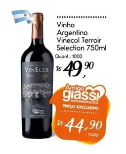 Giassi Supermercados Vinho Argentino Vinecol Terroir Selection oferta