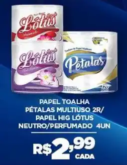 DB Supermercados Papel toalha pétalas multiuso 2r/ papel hig lótus neutro/perfumado oferta