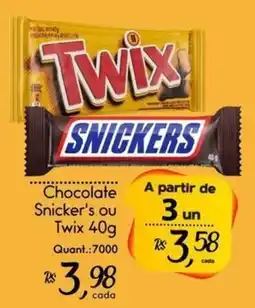 Giassi Supermercados Chocolate snicker's ou twix 40g oferta