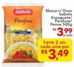 UniSuper Massa c/ Ovos Isabela Espaguete/ Parafuso/ Penne oferta