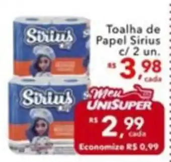 UniSuper Toalha de papel sirius oferta