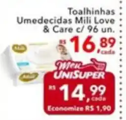 UniSuper Toalhinhas Umedecidas Mili Love & Care oferta