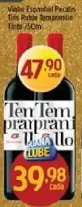 Supermercados Guanabara Vinho espanhol pecatís oferta