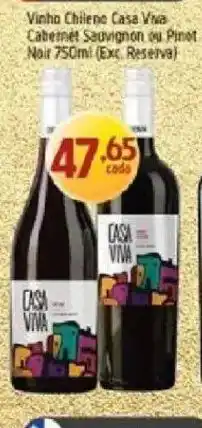 Supermercados Guanabara Vinho chileno casa viva cabernet sauvignon ou pinot noir oferta