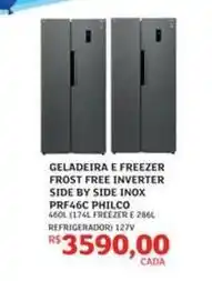 Assaí Atacadista Philco - geladeira e freezer frost free inverter side by side inox pfg46c oferta