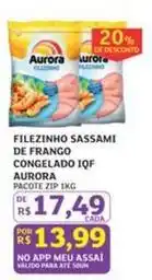 Assaí Atacadista Aurora - filezinho sassami de frango congelado iqf oferta