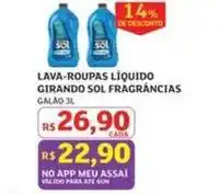 Assaí Atacadista Girando sol - lava-roupas liquido oferta