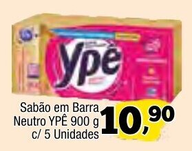 Amarelinha supermercados Sabao em Barra Neutro Ype 900g c/5 unidades oferta