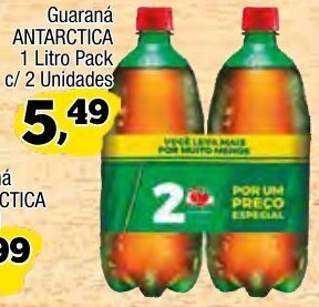 Amarelinha supermercados Guarana Antarctica 1L pack c/2 unidades oferta
