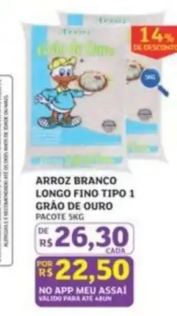 Assaí Atacadista ARROZ BRANCO LONGO FINO TIPO 1 GRÃO DE OURO oferta