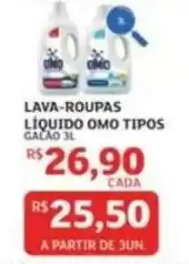 Assaí Atacadista LAVA-ROUPAS LÍQUIDO OMO TIPOS GALÃO 3L oferta