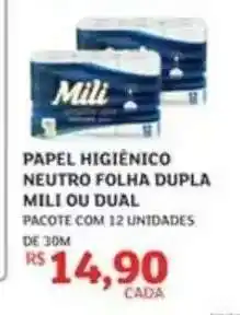 Assaí Atacadista PAPEL HIGIÊNICO NEUTRO FOLHA DUPLA MILI OU DUAL oferta