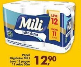 Supermercados Nori Papel Higiénico Mili Leve 12 pague 11 rolos 30m oferta
