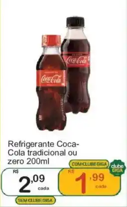 Giga Atacado Refrigerante Coca-Cola tradicional ou zero oferta