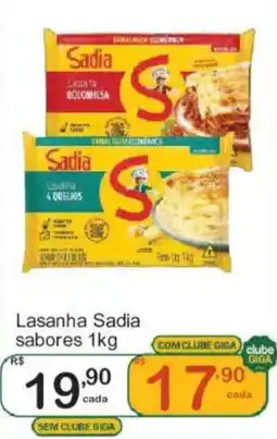 Giga Atacado Lasanha sadia sabores 1kg oferta